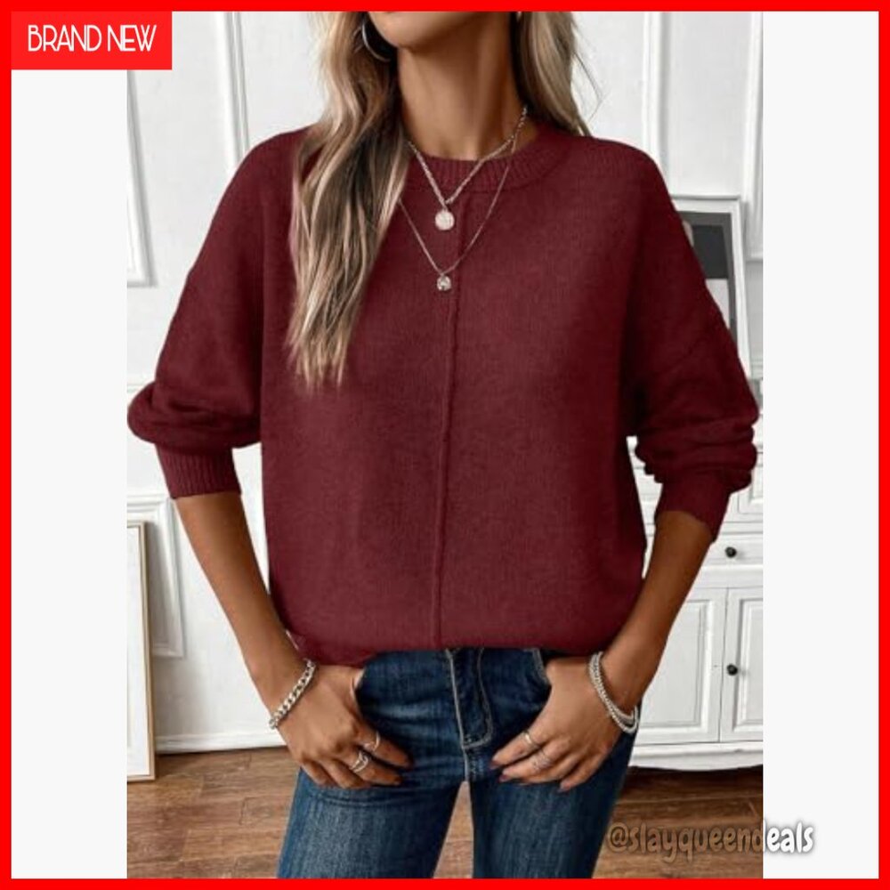 Oversized Ribbed Pullover Sweater Lightweight Cas… - image 4